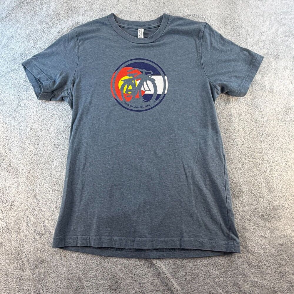 Bella + Canvas Fort Collins Colorado Bicycle Graphic Tee Unisex Medium